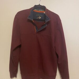Orvis Men's Maroon Zip-Up Sweater